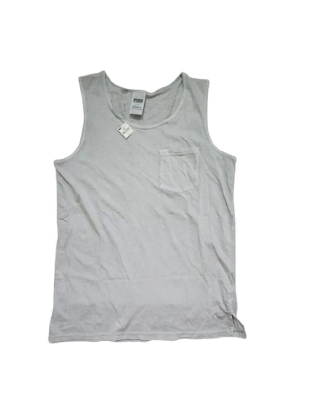 NWT PINK Victoria's Secret Light Grey Sleeveless Tank Top with Pocket - Size S